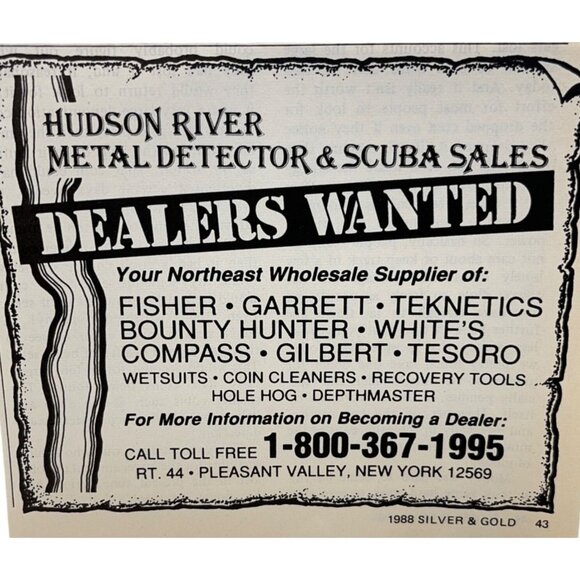 Hudson River Metal Detector Scuba Sales Print Ad Vintage 80s Pleasant Valley NY - Picture 6 of 6